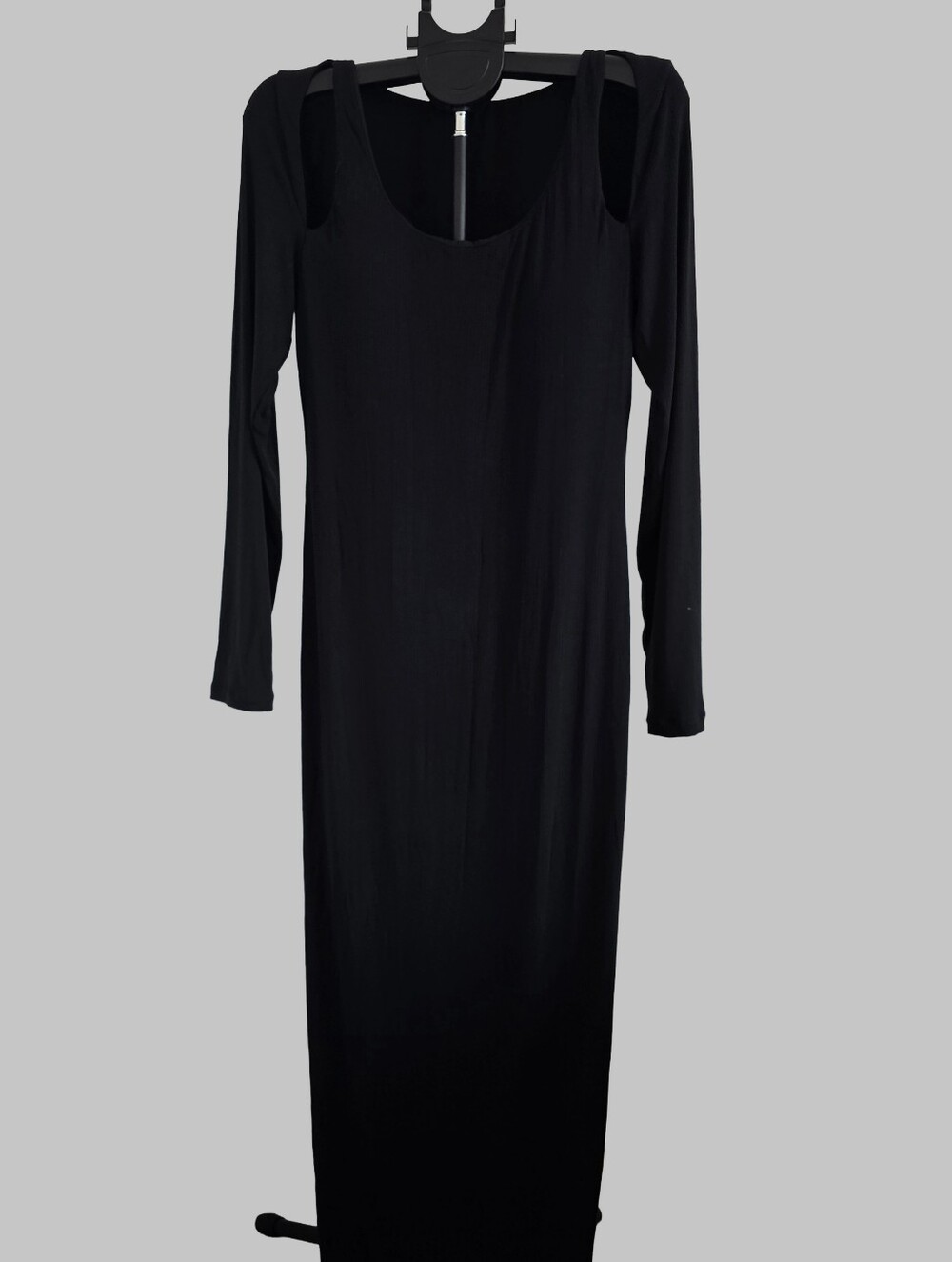 Option 3: Shapellx Size 3X Solid Black Long Sleeve Cut-Out Shoulder Maxi Bodycon